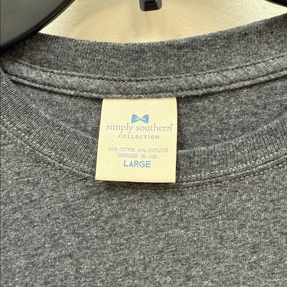 Simply Southern Men's Charcoal Long Sleeve Tee North Carolina Sz Large! - Picture 4 of 5